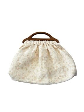 LoveShackFancy McKenna Small Bag Wooden Top Handle Linen Floral